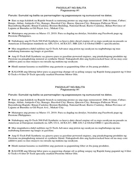 (PDF) PAGSULAT NG BALITA .